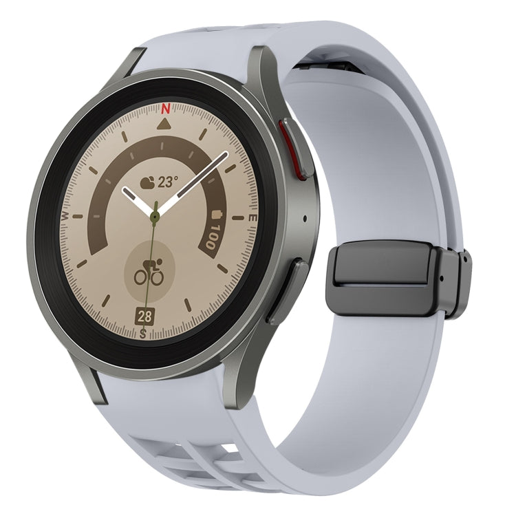 Richard Magnetic Folding Black Buckle Silicone Watch Band, For Samsung Galaxy Watch 5 40 / 44mm, For Sansung Galaxy Watch 5 Pro 45mm, Fou Samsung Galaxy Watch 4 40 / 44mm