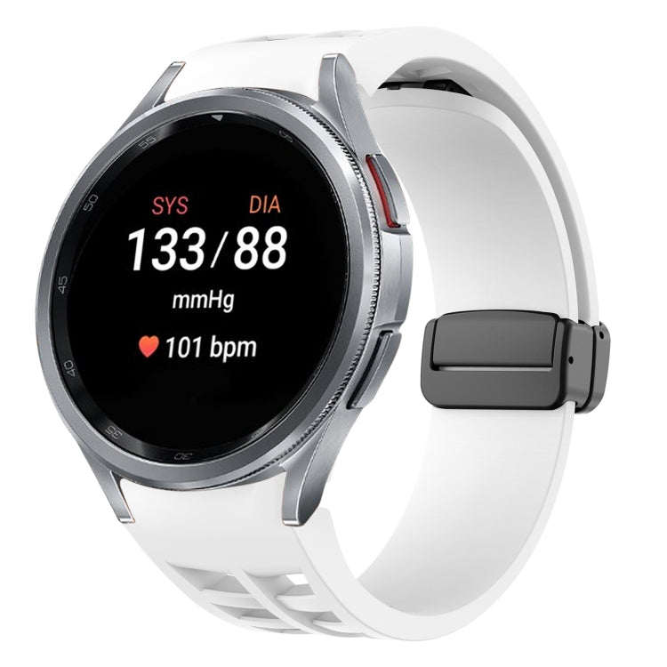 Richard Magnetic Folding Black Buckle Silicone Watch Band, Fof Samsung Galaxy Watch FE 40mm, For Samsung Galaxy Watch 7 40 / 44mm, For Samsung Galaxy Watch 6 class 43 / 47mmic