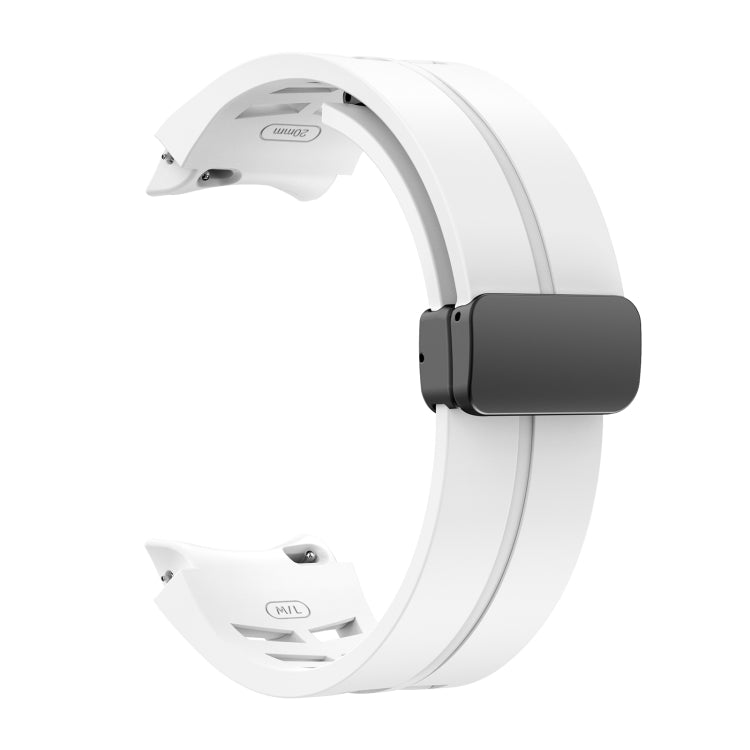 Richard Magnetic Folding Black Buckle Silicone Watch Band, For Samsung Galaxy Watch 6 40 / 44mm, For Sansung Galaxy Watch 5 Pro Golf Edition, For Samsung Galaxy Watch 5 Golf Edition