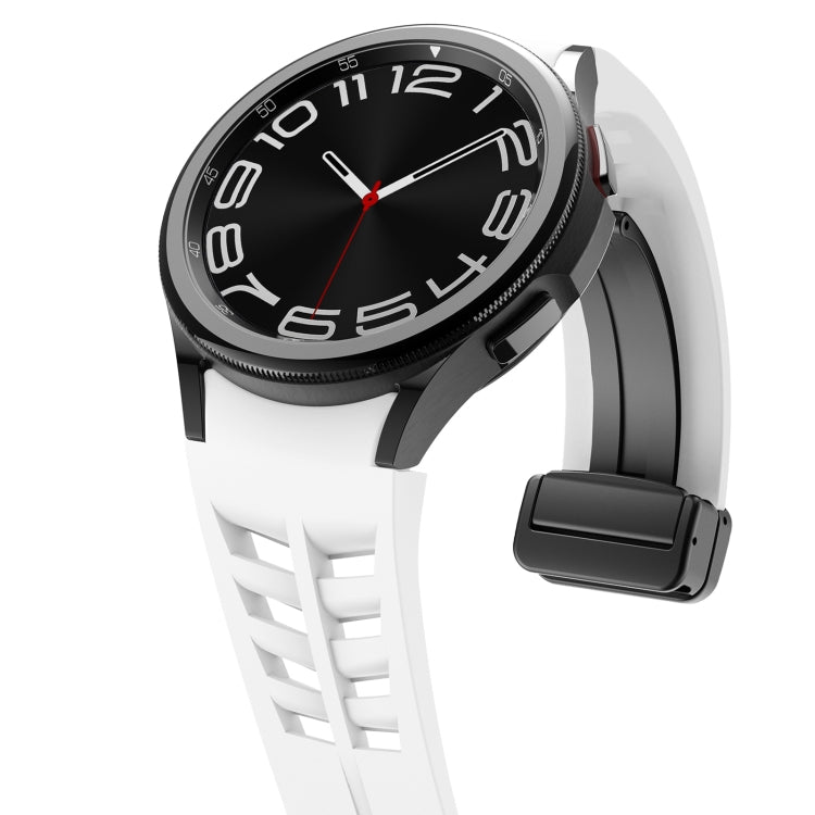 Richard Magnetic Folding Black Buckle Silicone Watch Band, For Samsung Galaxy Watch 6 40 / 44mm, For Sansung Galaxy Watch 5 Pro Golf Edition, For Samsung Galaxy Watch 5 Golf Edition