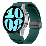 Richard Magnetic Folding Black Buckle Silicone Watch Band, For Samsung Galaxy Watch 6 40 / 44mm, For Sansung Galaxy Watch 5 Pro Golf Edition, For Samsung Galaxy Watch 5 Golf Edition