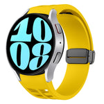Richard Magnetic Folding Black Buckle Silicone Watch Band, For Samsung Galaxy Watch 6 40 / 44mm, For Sansung Galaxy Watch 5 Pro Golf Edition, For Samsung Galaxy Watch 5 Golf Edition