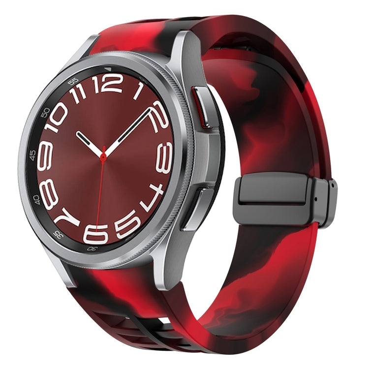 Richard Magnetic Folding Black Buckle Silicone Watch Band, Fof Samsung Galaxy Watch FE 40mm, For Samsung Galaxy Watch 7 40 / 44mm, For Samsung Galaxy Watch 6 class 43 / 47mmic
