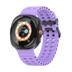 Ocean Dual Row Hole Silicone Watch Band, For Samsung Galaxy Watch Ultra 47mm / Ultra 2025