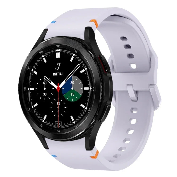 Flat Sewing Design Silicone Watch Band, For Sansung Galaxy Watch5 Pro 45mm, Fou Samsung Galaxy Watch 4 40 / 44mm, For Samsung Galaxy Watch 4 Classic 42 / 46mm