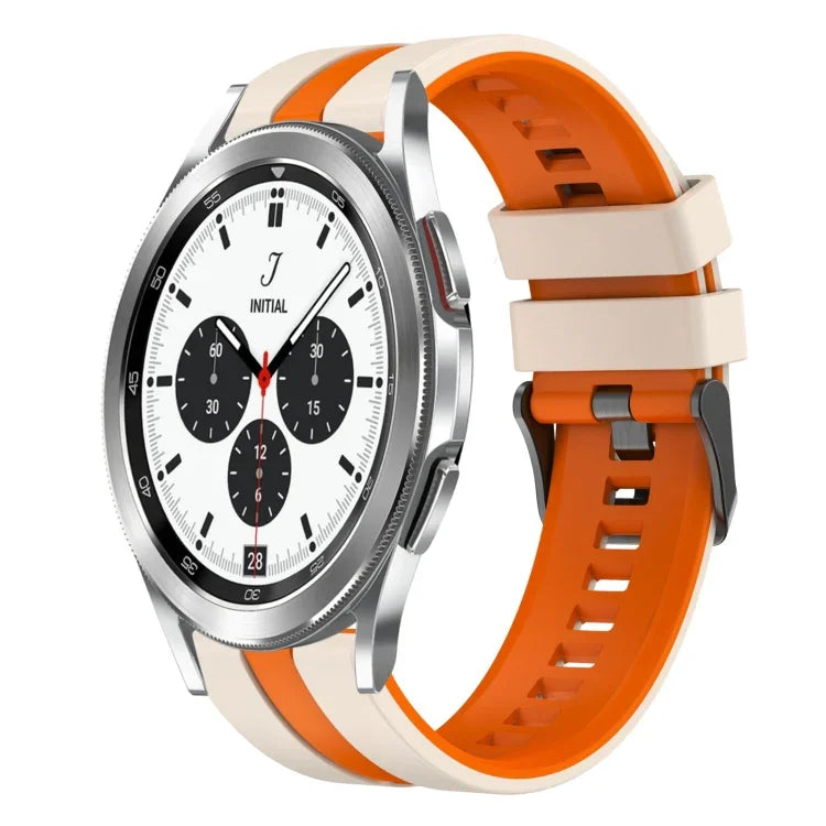 20mm Two Color Sports Silicone Watch Band, For Samsung  Galaxy Watch 4 Classic 42mm, For Samsung Galaxy Watch Active 2 44mm, For Samsung Galaxy Watch Active 2 40mm