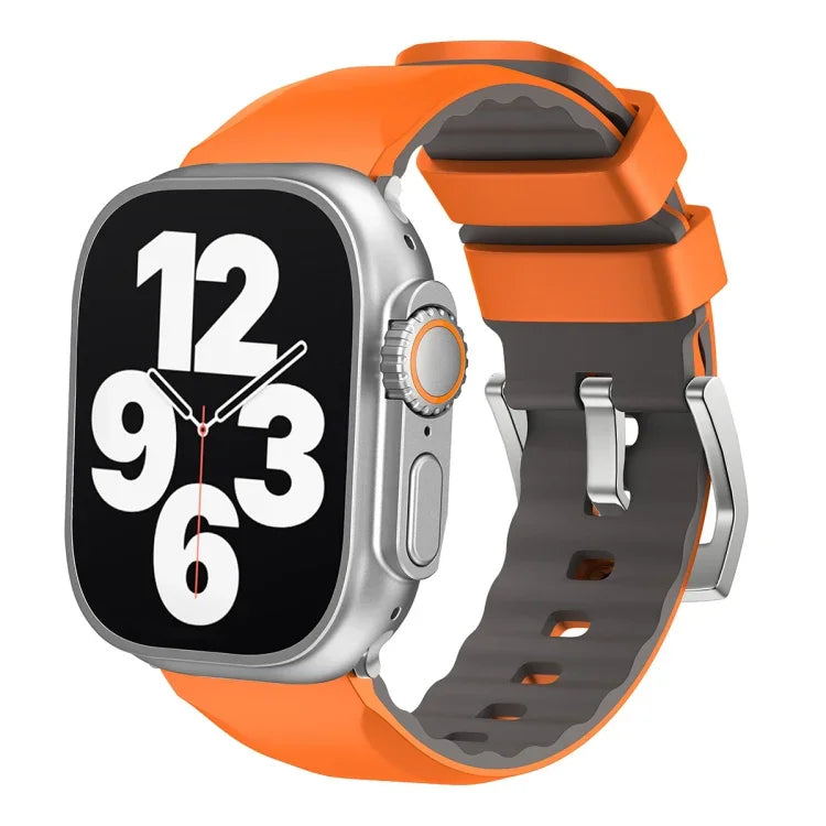Two-Color Silicone Watch Band, For Apple Watch Ultra 2 49mm, For Apple Watch Series 9 45mm, For Apple Watch Series 9 41mm, For Apple Watch Ultra 49mm