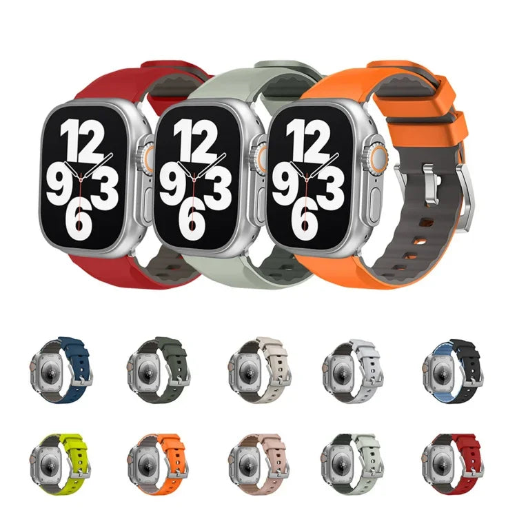 Two-Color Silicone Watch Band, For Apple Watch Series 4 44mm, For Apple Watch Series 4 40mm