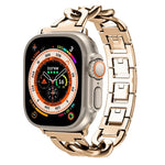 Quick-Release Metal Chain Watch Band, For Apple Watch SE 2023 44mm, For Apple Watch SE 2023 40mm, For Apple Watch Ultra 2 49mm, For Apple Watch Series 9 45mm, For Apple Watch Series 9 41mm, For Apple Watch Ultra 49mm, For Apple Watch Series 8 41mm     ...