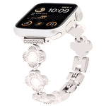 Four Leaf Clover Quick-Release Metal Chain Watch Band, For Apple Watch SE 2022 44mm, For Apple Watch Series 7 41mm, For Apple Watch Series 7 45mm, For Apple Watch Series 6 40mm, For Apple Watch Series 6 44mm, For Apple Watch Series 5 44mm              ...