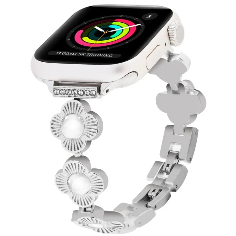 Four Leaf Clover Quick-Release Metal Chain Watch Band, For Apple Watch Series 3 38mm, For Apple Watch Series 3 42mm