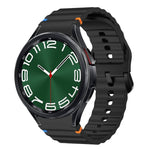Wave Pattern Stitched Silicone Watch Band, For Samsung Galaxy Watch 7 40 / 44mm, For Samsung Galaxy Watch 6 Classic, For Samsung Galaxy Watch 6 40 / 44mm, For Samsung Galaxy Watch 5 40 / 44mm