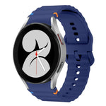 Wave Pattern Stitched Silicone Watch Band, For Samsung Galaxy Watch 5 Pro, For Samsung Galaxy Watch 4 40 / 44mm, For Samsung Galaxy Watch 4 Classic 42 / 46mm, For Samsung Galaxy Watch3 41mm