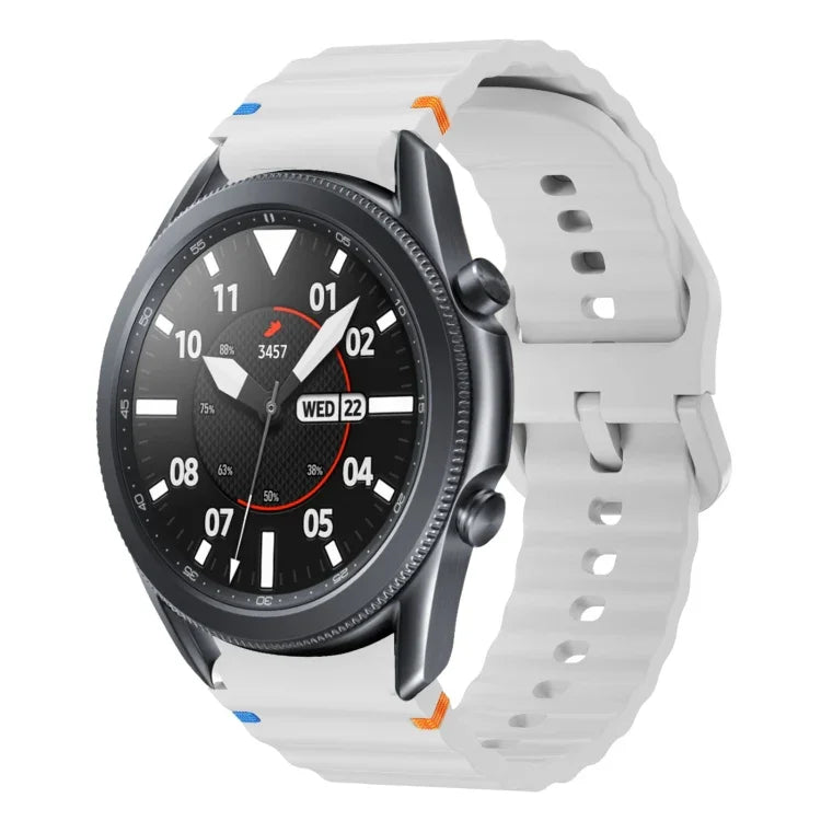 Wave Pattern Stitched Silicone Watch Band, For Samsung Galaxy Watch 5 Pro, For Samsung Galaxy Watch 4 40 / 44mm, For Samsung Galaxy Watch 4 Classic 42 / 46mm, For Samsung Galaxy Watch3 41mm