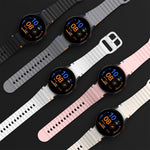 Wave Pattern Stitched Silicone Watch Band, For Samsung Galaxy Watch 7 40 / 44mm, For Samsung Galaxy Watch 6 Classic, For Samsung Galaxy Watch 6 40 / 44mm, For Samsung Galaxy Watch 5 40 / 44mm