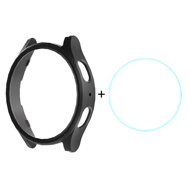 ENKAY Hat-Prince Electroplated Hard PC Case + 0.2mm 9H Glass Screen Protector, For Samsung Galaxy Watch7 44mm, For Samsung Galaxy Watch7 40mm