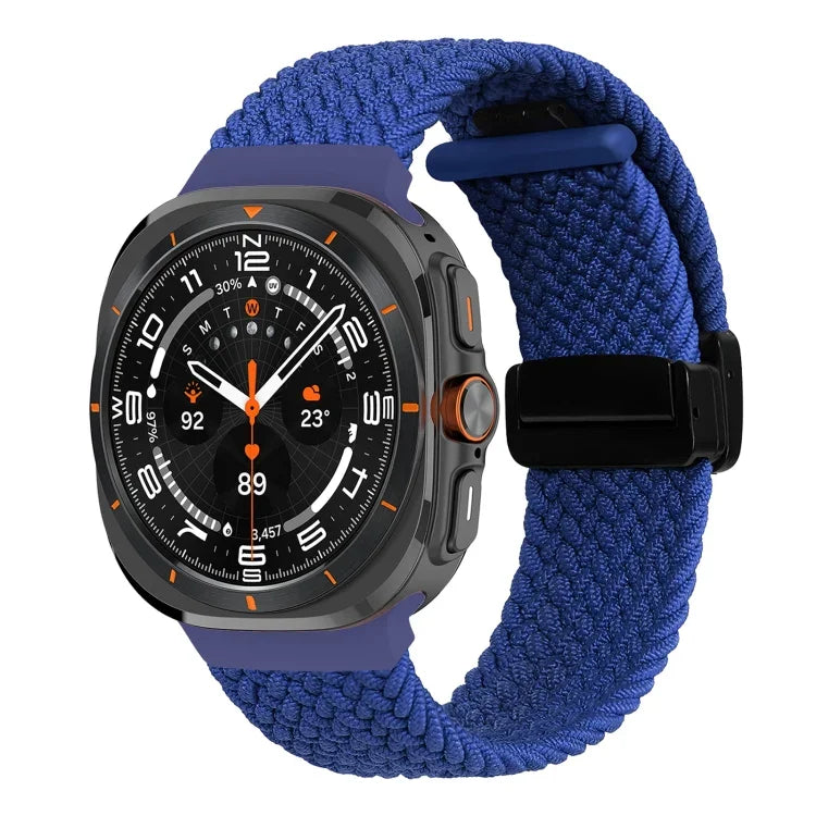 For Samsung Galaxy Watch Ultra 47mm Fold Magnetic Buckle Braided Watch Band