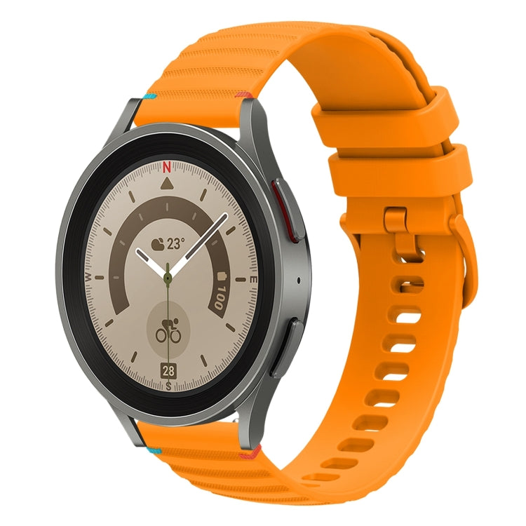 Wavy Dotted Stitched 20mm Silicone Watch Band, For Samsung Galaxy Watch 5 40 / 44mm, For Samsung Galaxy Watch 5 Pro 45mm, For Samsung Galaxy Watch 4 40 / 44mm, For Samsung Galaxy Watch 4 Classic 42 / 46mm