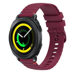 Wavy Dotted Stitched 20mm Silicone Watch Band, For Samsung Galaxy Gear Sport, For Samsung Galaxy Watch Active 2, For Samsung Galaxy Watch3 41mm, For Samsung Galaxy Watch Active