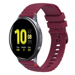 Wavy Dotted Stitched 20mm Silicone Watch Band, For Samsung Galaxy Gear Sport, For Samsung Galaxy Watch Active 2, For Samsung Galaxy Watch3 41mm, For Samsung Galaxy Watch Active