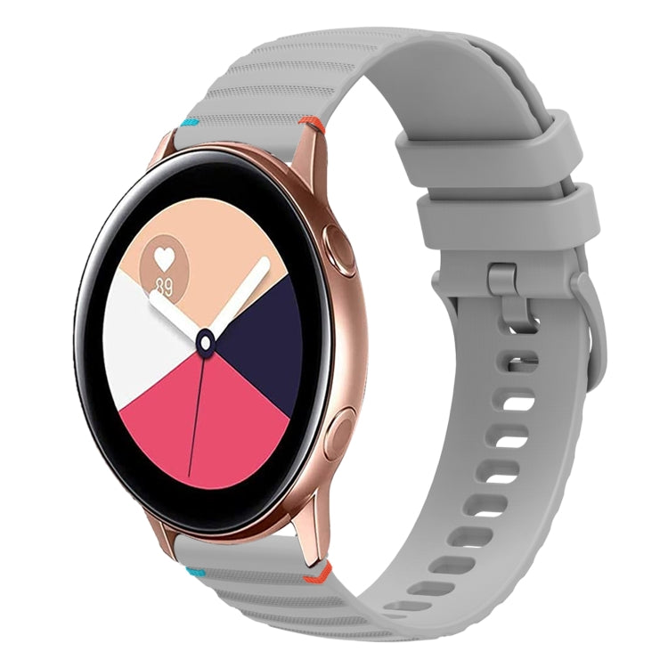 Wavy Dotted Stitched 20mm Silicone Watch Band, For Samsung Galaxy Gear Sport, For Samsung Galaxy Watch Active 2, For Samsung Galaxy Watch3 41mm, For Samsung Galaxy Watch Active