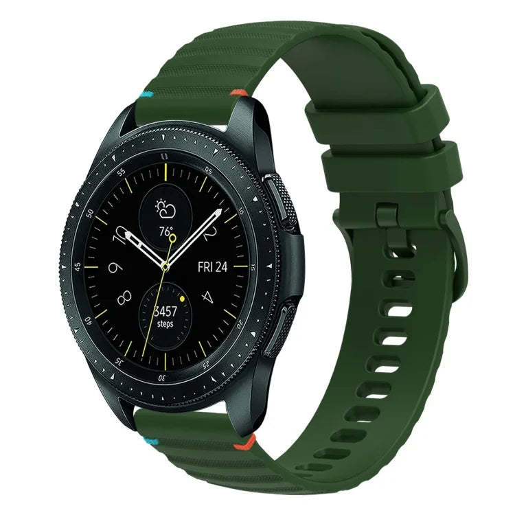 Wavy Dotted Stitched 20mm Silicone Watch Band, For Samsung Galaxy Watch 42mm, For Samsung Gear S2 Classic