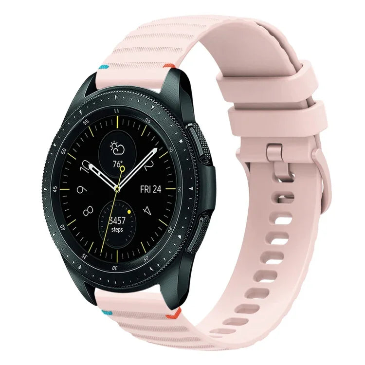 Wavy Dotted Stitched 20mm Silicone Watch Band, For Samsung Galaxy Watch 42mm, For Samsung Gear S2 Classic