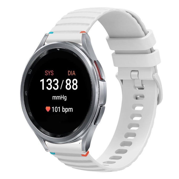 Wavy Dotted Stitched 20mm Silicone Watch Band, For Samsung Galaxy Watch FE 40mm, For Samsung Galaxy Watch 7 40 / 44mm, For Samsung Galaxy Watch 6  Cassic 43 / 47mm, For Samsung Galaxy Watch 6 40 / 44mm