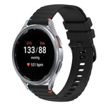 Wavy Dotted Stitched 20mm Silicone Watch Band, For Samsung Galaxy Watch FE 40mm, For Samsung Galaxy Watch 7 40 / 44mm, For Samsung Galaxy Watch 6  Cassic 43 / 47mm, For Samsung Galaxy Watch 6 40 / 44mm