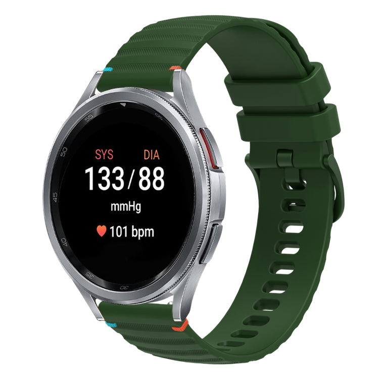 Wavy Dotted Stitched 20mm Silicone Watch Band, For Samsung Galaxy Watch FE 40mm, For Samsung Galaxy Watch 7 40 / 44mm, For Samsung Galaxy Watch 6  Cassic 43 / 47mm, For Samsung Galaxy Watch 6 40 / 44mm