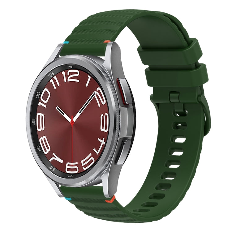 Wavy Dotted Stitched 20mm Silicone Watch Band, For Samsung Galaxy Watch FE 40mm, For Samsung Galaxy Watch 7 40 / 44mm, For Samsung Galaxy Watch 6  Cassic 43 / 47mm, For Samsung Galaxy Watch 6 40 / 44mm