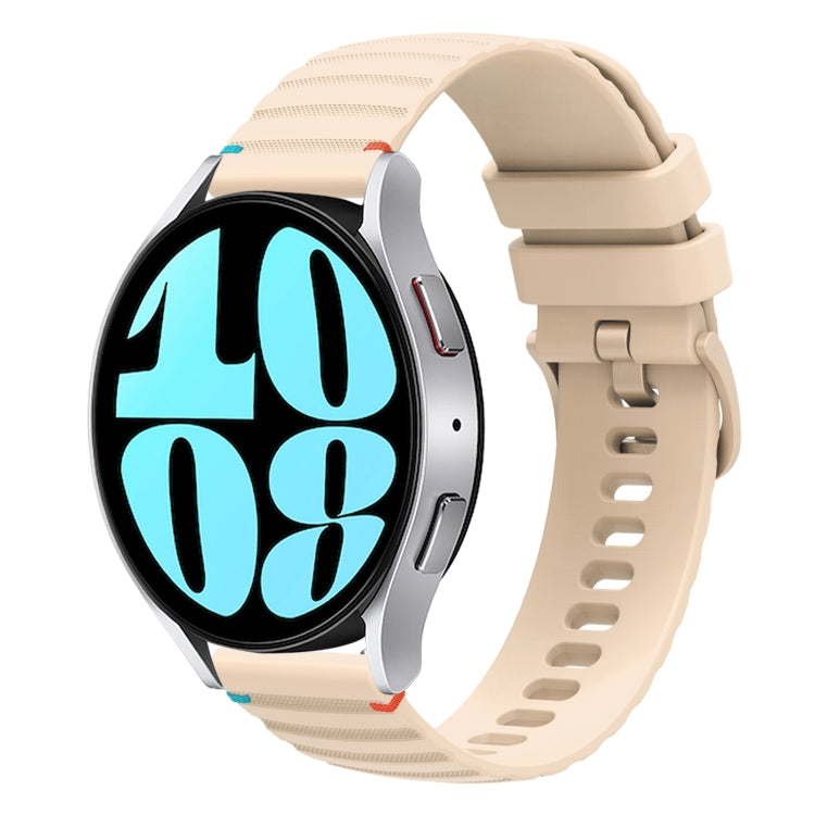 Wavy Dotted Stitched 20mm Silicone Watch Band, For Samsung Galaxy Watch FE 40mm, For Samsung Galaxy Watch 7 40 / 44mm, For Samsung Galaxy Watch 6  Cassic 43 / 47mm, For Samsung Galaxy Watch 6 40 / 44mm