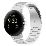 Three Beads Stainless Steel Metal Watch Band, For Google Pixel Watch 4 / Watch 3 45mm, For Google Pixel Watch 4 / 3 / 2 / 1 41mm