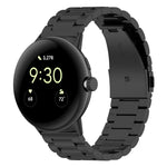 Three Beads Stainless Steel Metal Watch Band, For Google Pixel Watch 4 / Watch 3 45mm, For Google Pixel Watch 4 / 3 / 2 / 1 41mm