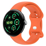 Solid Color Butterfly Buckle Silicone Watch Band, Size:L, For Google Pixel Watch 5 / 4 / 3 45mm