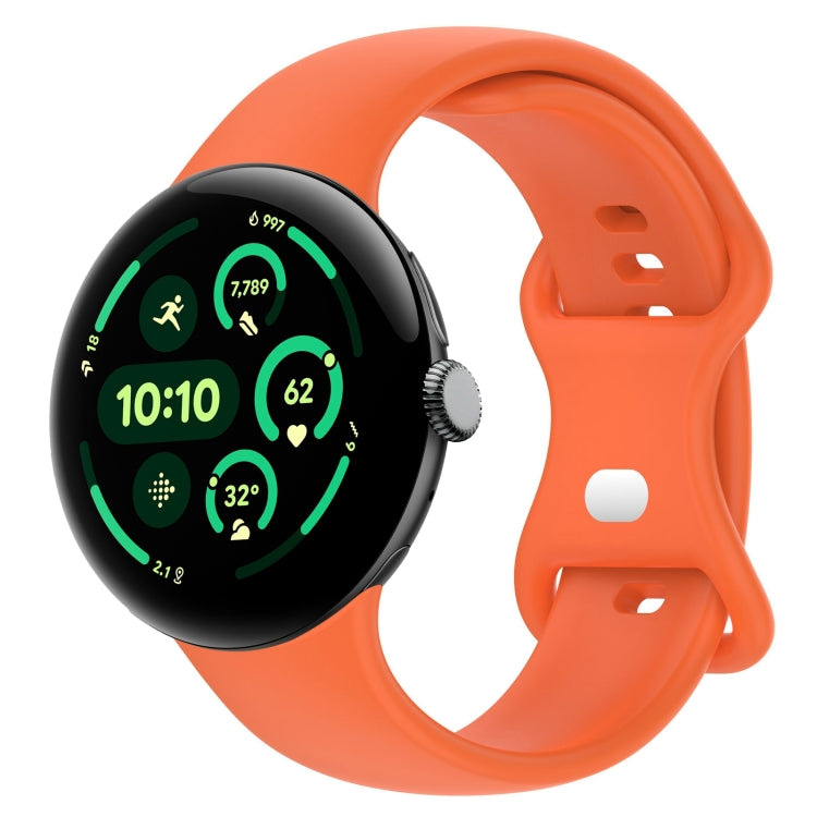 Solid Color Butterfly Buckle Silicone Watch Band, Size:L, For Google Pixel Watch 5 / 4 / 3 45mm