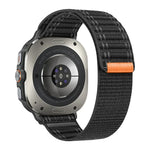 For Samsung Galaxy Watch Ultra 47mm / Ultra 2025 Sea Wave Texture Nylon Hook and Loop Fastener Watch Band