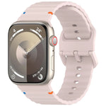 Wavy Grain Stitched Silicone Watch Band, For Apple Watch SE 2023 44mm, For Apple Watch SE 2023 40mm, For Apple Watch Ultra 2 49mm, For Apple Watch Series 9 45mm