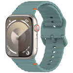 Wavy Grain Stitched Silicone Watch Band, For Apple Watch SE 2023 44mm, For Apple Watch SE 2023 40mm, For Apple Watch Ultra 2 49mm, For Apple Watch Series 9 45mm
