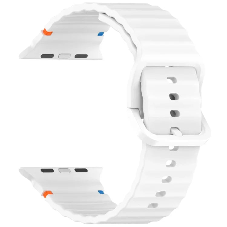 Wavy Grain Stitched Silicone Watch Band, For Apple Watch Series 9 41mm, For Apple Watch Ultra 49mm, For Apple Watch Series 8 41mm, For Apple Watch Series 8 45mm
