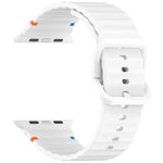 Wavy Grain Stitched Silicone Watch Band, For Apple Watch Series 6 40mm, For Apple Watch Series 6 44mm, For Apple Watch Series 5 44mm, For Apple Watch Series 5 40mm