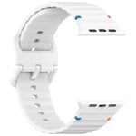 Wavy Grain Stitched Silicone Watch Band, For Apple Watch Series 6 40mm, For Apple Watch Series 6 44mm, For Apple Watch Series 5 44mm, For Apple Watch Series 5 40mm