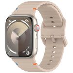 Wavy Grain Stitched Silicone Watch Band, For Apple Watch Series 6 40mm, For Apple Watch Series 6 44mm, For Apple Watch Series 5 44mm, For Apple Watch Series 5 40mm