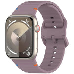 Wavy Grain Stitched Silicone Watch Band, For Apple Watch Series 6 40mm, For Apple Watch Series 6 44mm, For Apple Watch Series 5 44mm, For Apple Watch Series 5 40mm