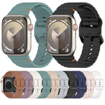 Wavy Grain Stitched Silicone Watch Band, For Apple Watch SE 2022 40mm, For Apple Watch SE 2022 44mm, For Apple Watch Series 7 41mm, For Apple Watch Series 7 45mm