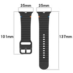 Wavy Grain Stitched Silicone Watch Band, For Apple Watch Series 9 41mm, For Apple Watch Ultra 49mm, For Apple Watch Series 8 41mm, For Apple Watch Series 8 45mm