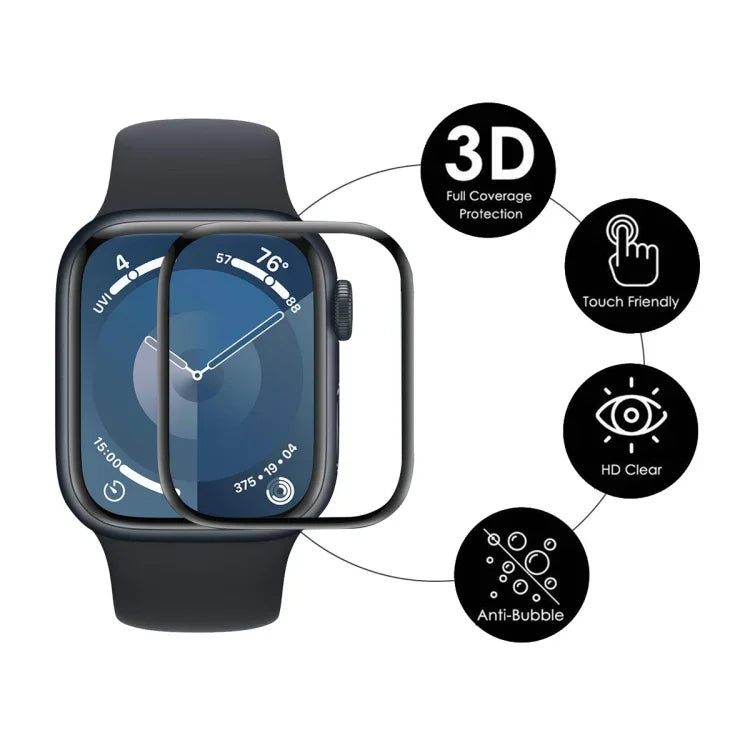 2pcs ENKAY 3D Full Coverage Soft PC Edge PMMA HD Screen Film, For Apple Watch Series 11 / 10 46mm, For Apple Watch Series 11 / 10 42mm