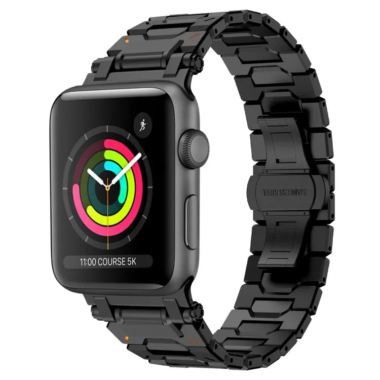 Pathfinder Stainless Steel Metal Watch Band, For Apple Watch Series 10 46mm, For Apple Watch SE 2023 44mm, For Apple Watch Ultra 2 49mm, For Apple Watch Series 9 45mm, For Apple Watch Ultra 49mm, For Apple Watch Series 8 45mm, For Apple Watch SE 2022 4...