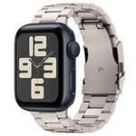 Three Beads Titanium Alloy Metal Watch Band, For Apple Watch Series 10 46mm, For Apple Watch Series 10 42mm, For Apple Watch SE 2023 44mm, For Apple Watch SE 2023 40mm, For Apple Watch Ultra 2 49mm, For Apple Watch Series 9 45mm                        ...