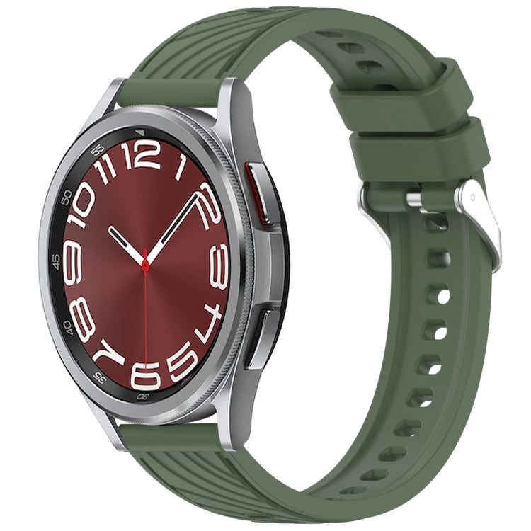 Stripe Texture Silicone 20mm Watch Band, For Samsung Galaxy Watch 6 44mm, For Samsung Galaxy Watch 6 40mm, For Samsung Galaxy Watch 6 Classic 43mm, For Samsung Galaxy Watch5 Pro Golf Edition
